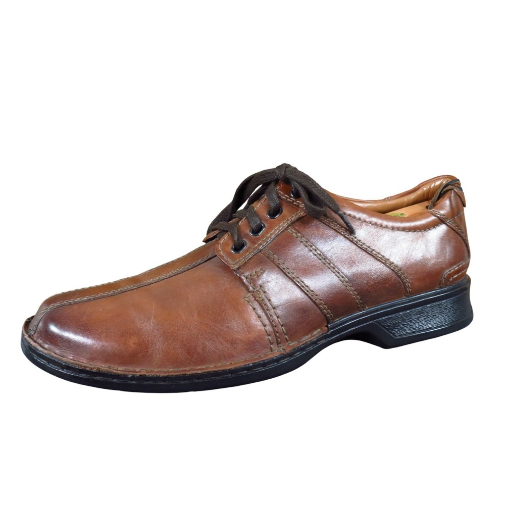 Clarks Touareg Vibe Mens Oxford Shoes Size 11 Walking Work Brown‎ Leather
